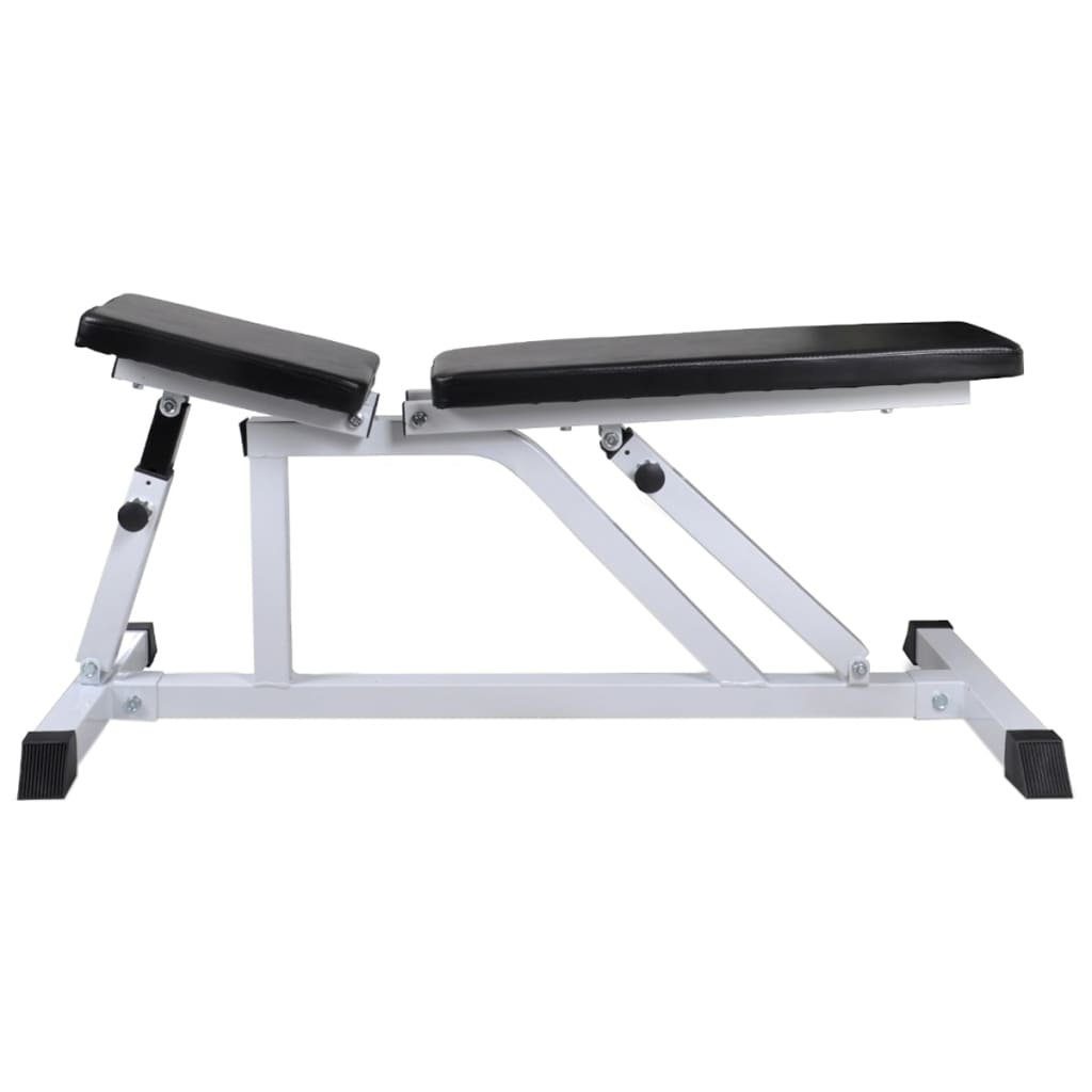 vidaXL Hantelbank Hantelbank mit Lang- und Kurzhantel-Set 30,5 kg