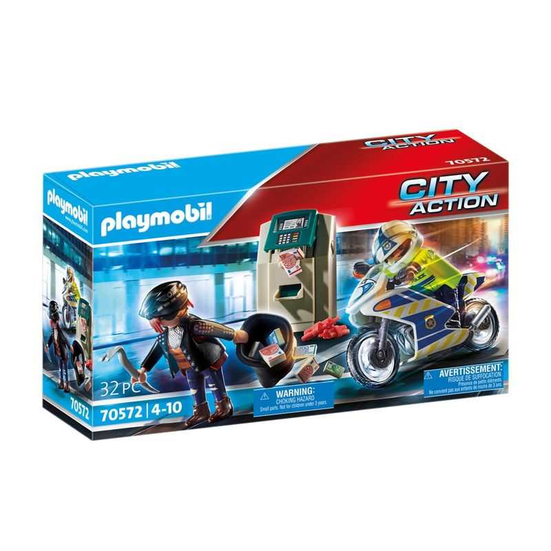 70572 Policier avec moto et voleur Playmobil City Action