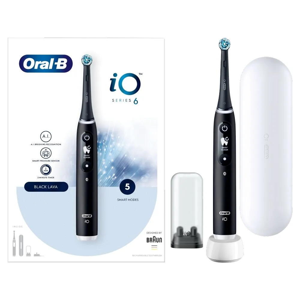 Oral-B iO 6 Black Lava elektrisk tandbørste