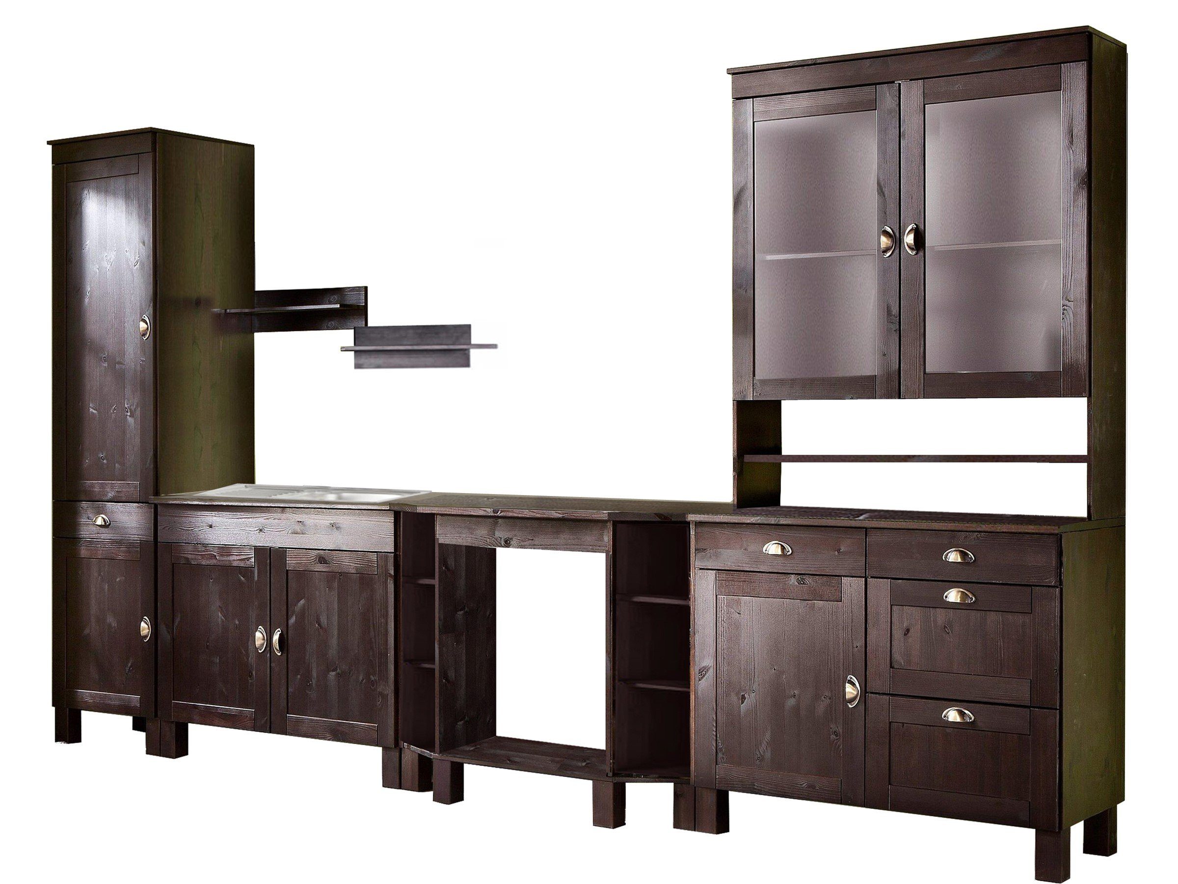 loft24 Buffetaufsatz Tuscolo, aus FSC®-zertifizierter Kiefer mit Glastüren, Breite 100 cm