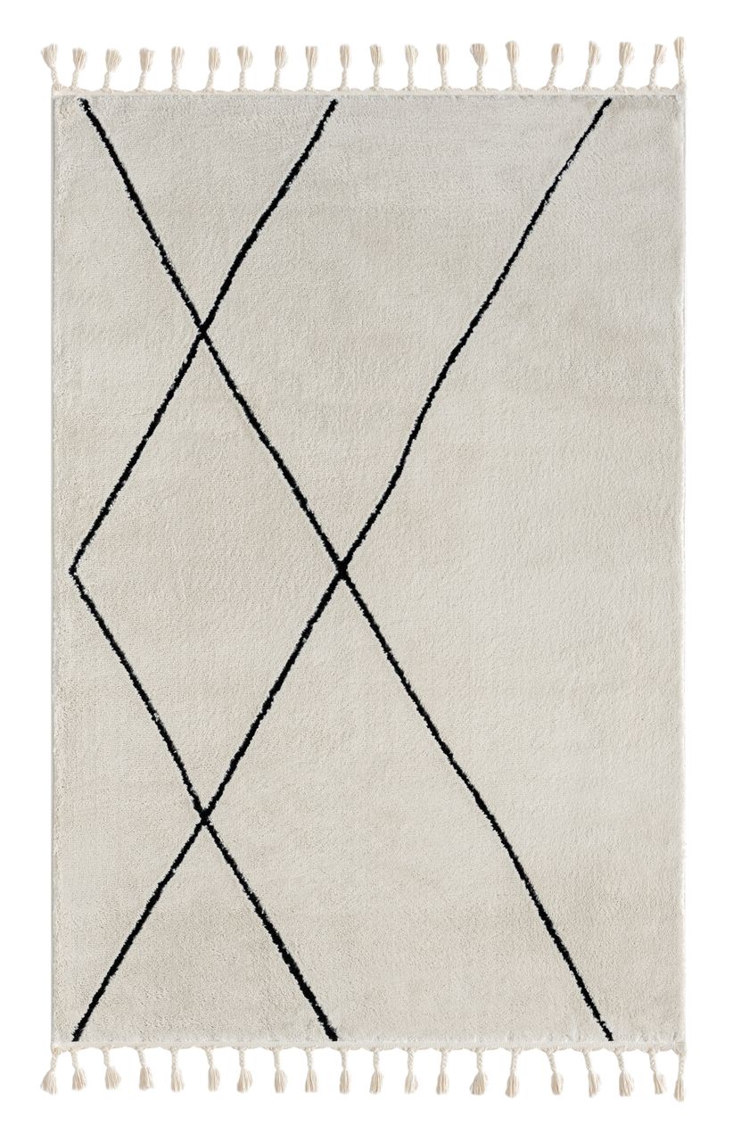 MyFlair Teppich Moroccan Hideaway, 200 cm x 140 cm, Farbe weiß, rechteckig, Florhöhe 19mm