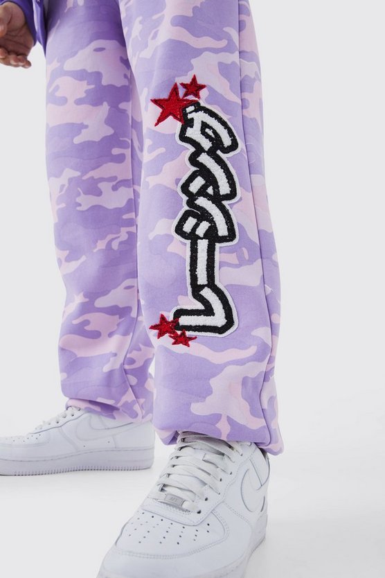 Jogginghose mit Camouflage-Applikation