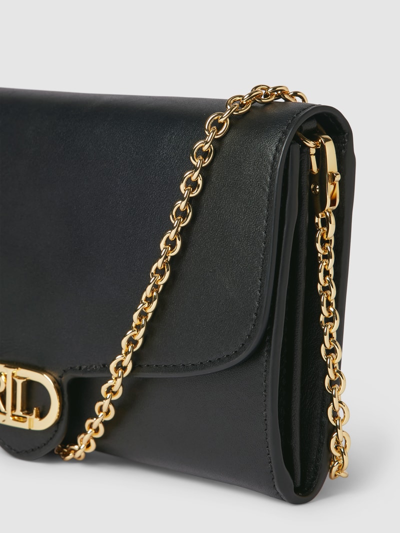 Crossbody Bag mit Label-Applikation Modell 'ADAIR' in schwarz