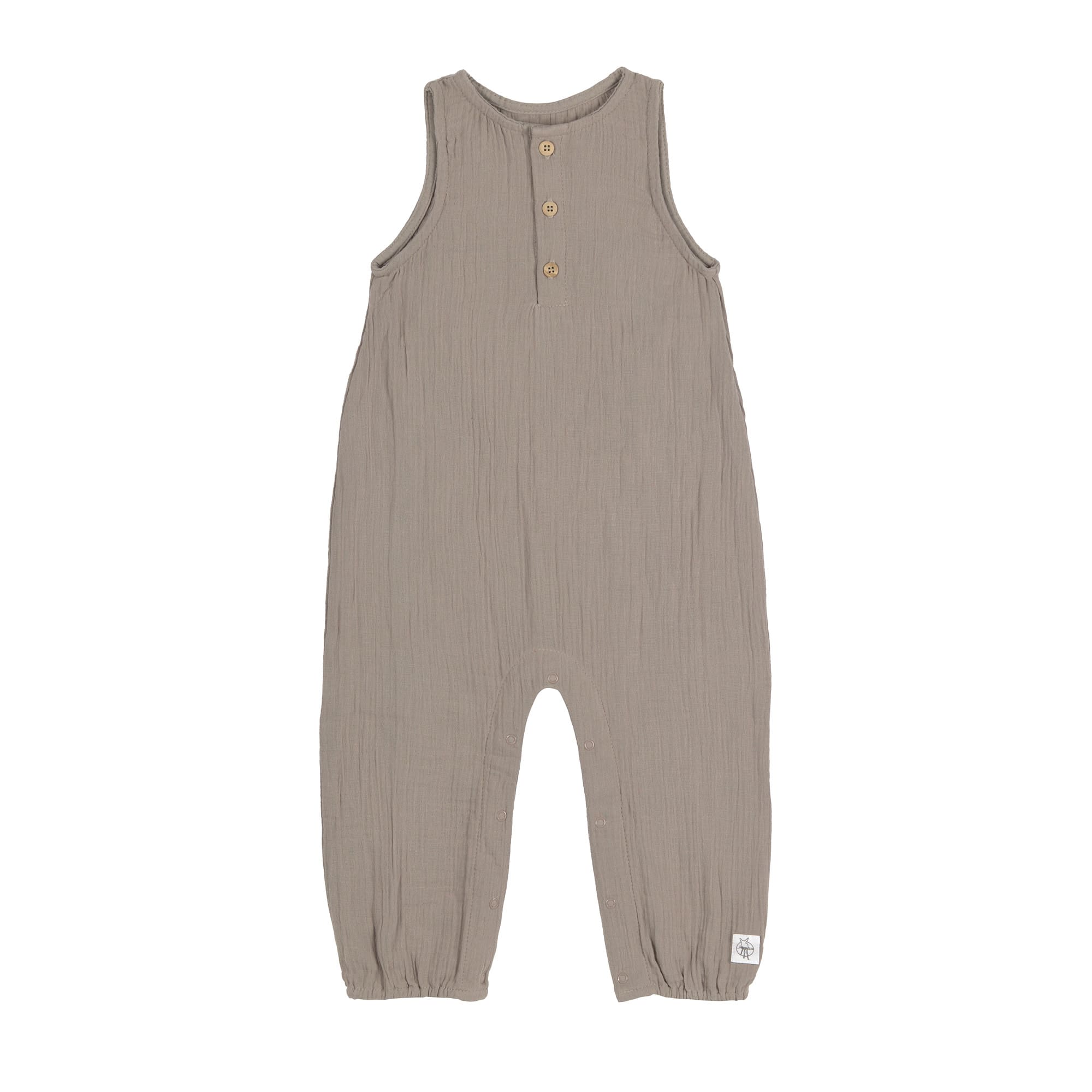 Baby Jumpsuit - Bio Baumwolle, Taupe, Grau