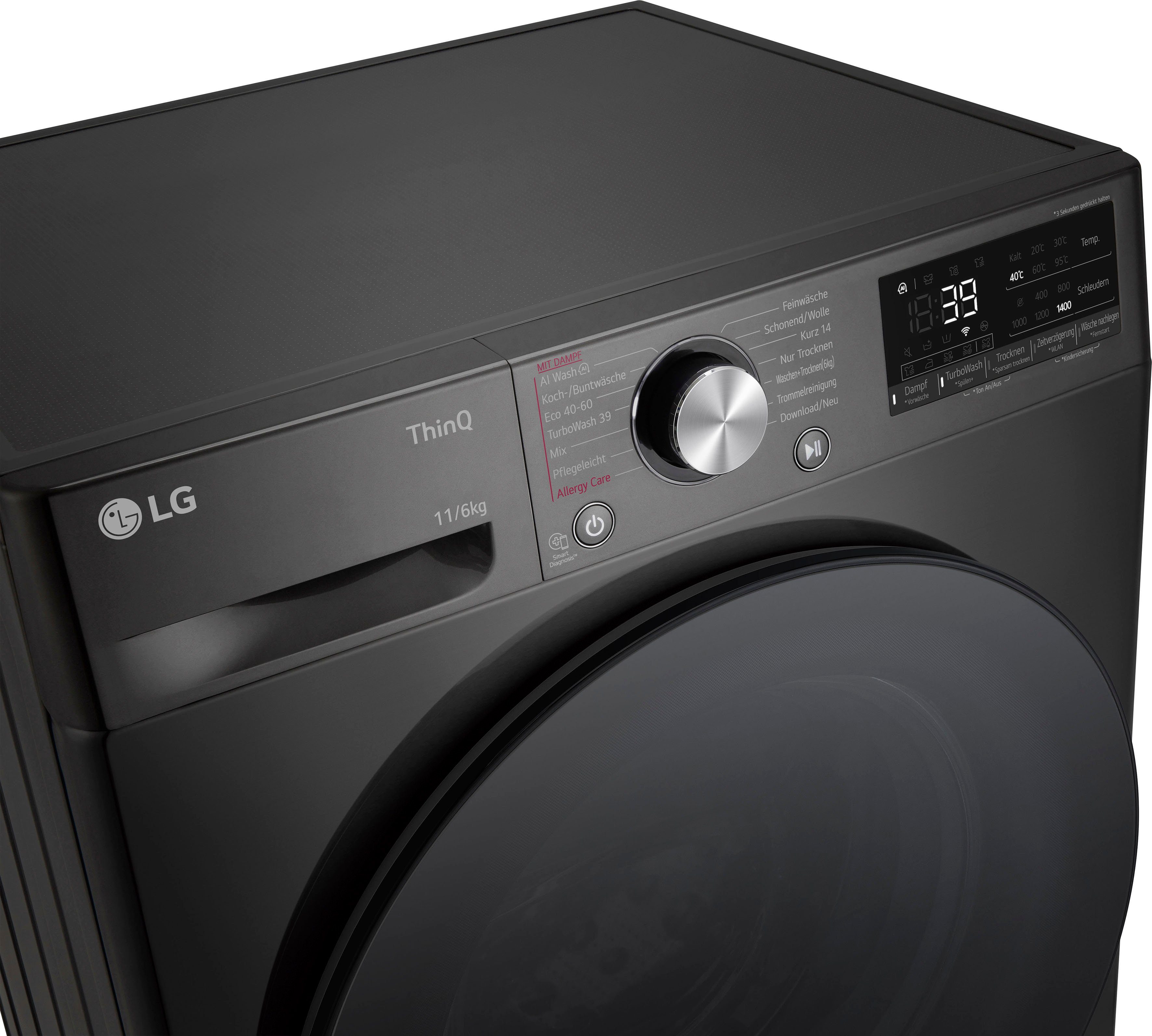 LG Waschtrockner Serie 7 W4WR70E6YB, 11 kg, 6 kg, 1400 U/min
