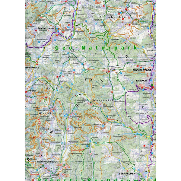 Westlicher Odenwald - Rhein - Neckar - Heidelberg 1 : 70 000 - Fahrradkarte