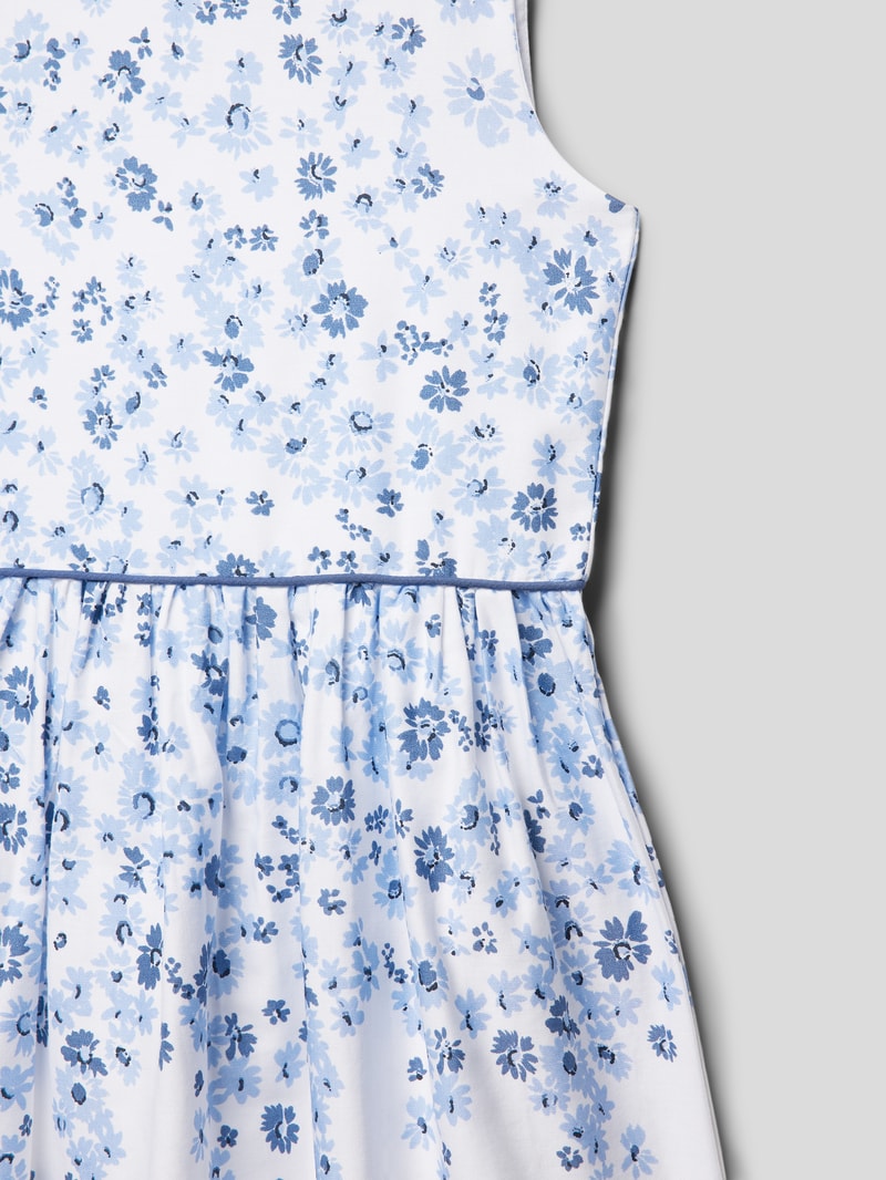 Minikleid mit floralem Muster in marineblau