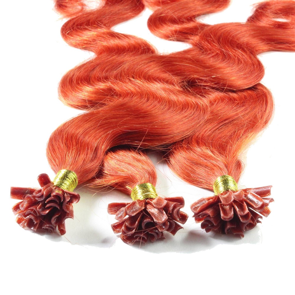 hair2heart Extensions à chaud bonding cheveux naturels #130 Rouge cuivré 0.5g extensions