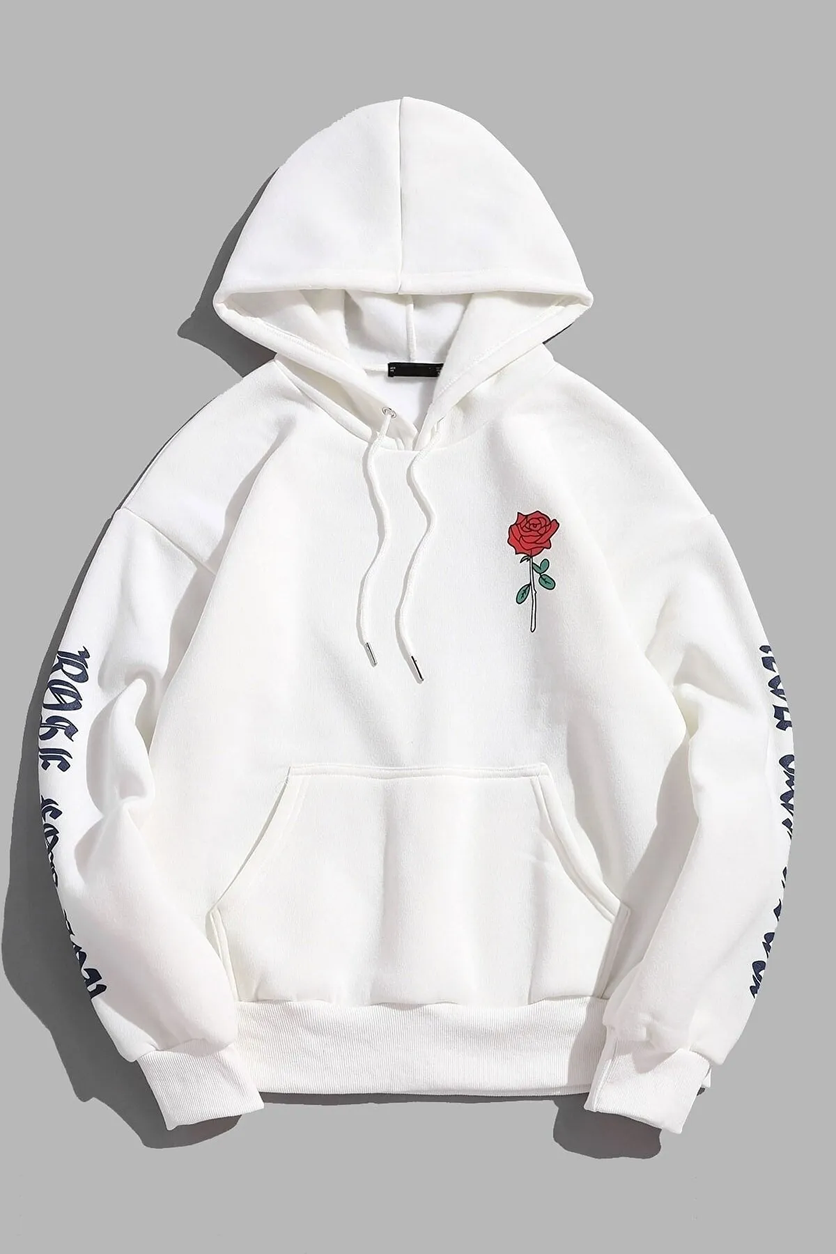MODAGEN  Unisex-Sweatshirt „Rose Rose“ mit Kapuze und Übergröße