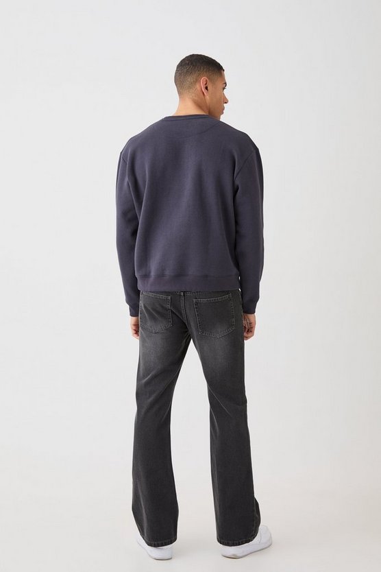 Kastiges Oversize Sweatshirt mit Luxury-Print