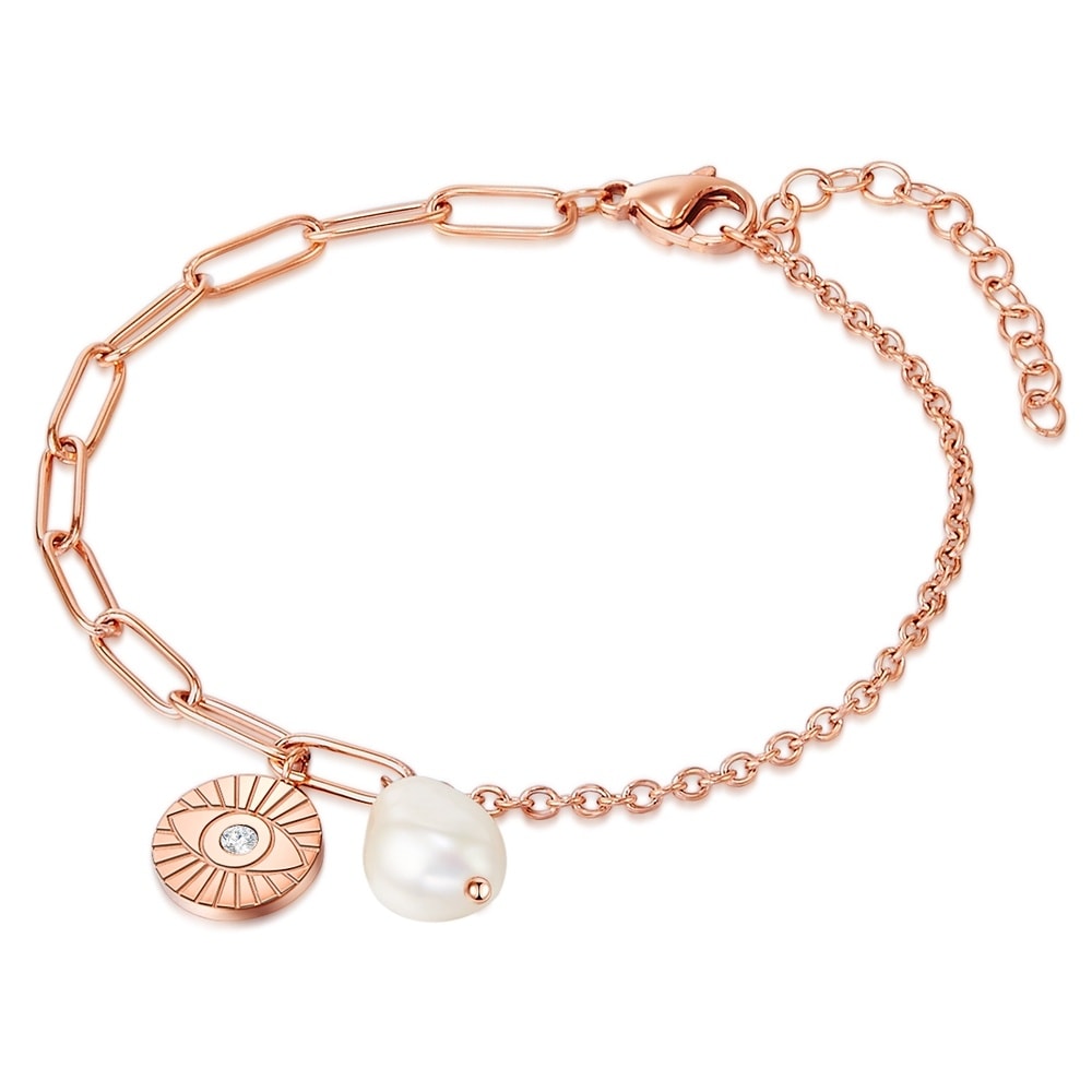 Valero Pearls Bracelet en acier inoxydable Acier inoxydable Preciosa Perle de culture d'eau dou Bracelet