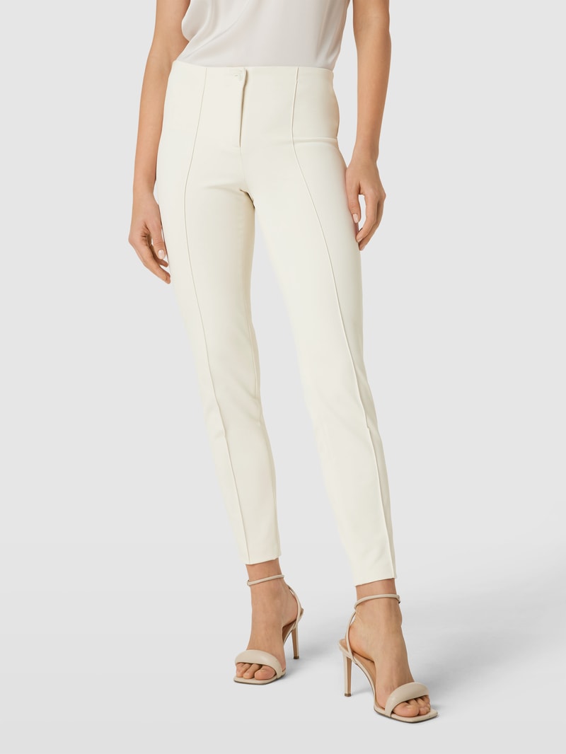 Verkürzte Hose mit Bügelfalten Modell 'ROS' in beige