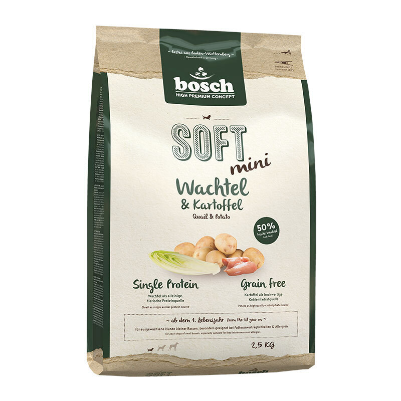 bosch Hundetrockenfutter bosch Soft Mini Wachtel & Kartoffel 2,5 kg