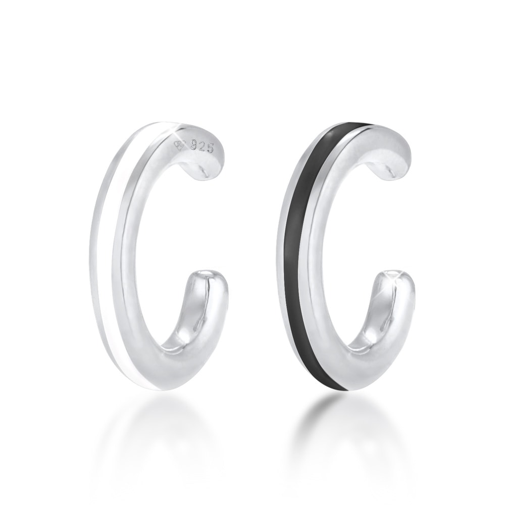 Elli Elli Boucles d'Oreilles Ensemble de boucles d'oreilles pour femmes - Noir minimal Boucles d'oreilles