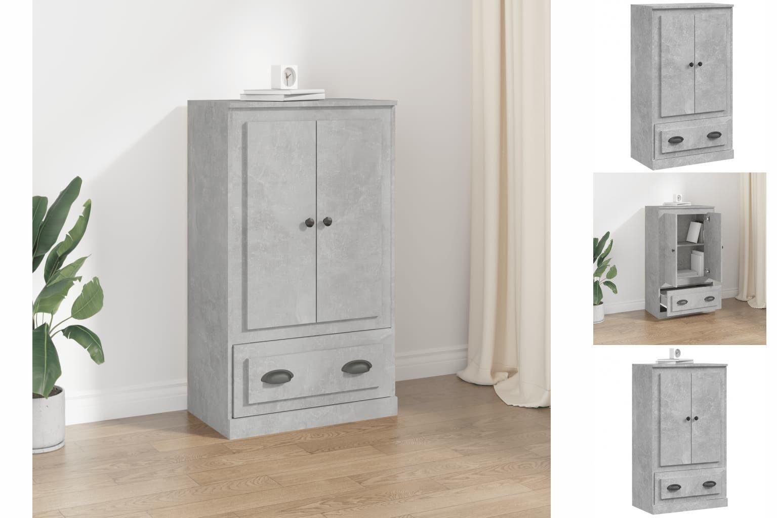 vidaXL Anrichte Highboard Betongrau 60x35,5x103,5 cm Holzwerkstoff Kommode