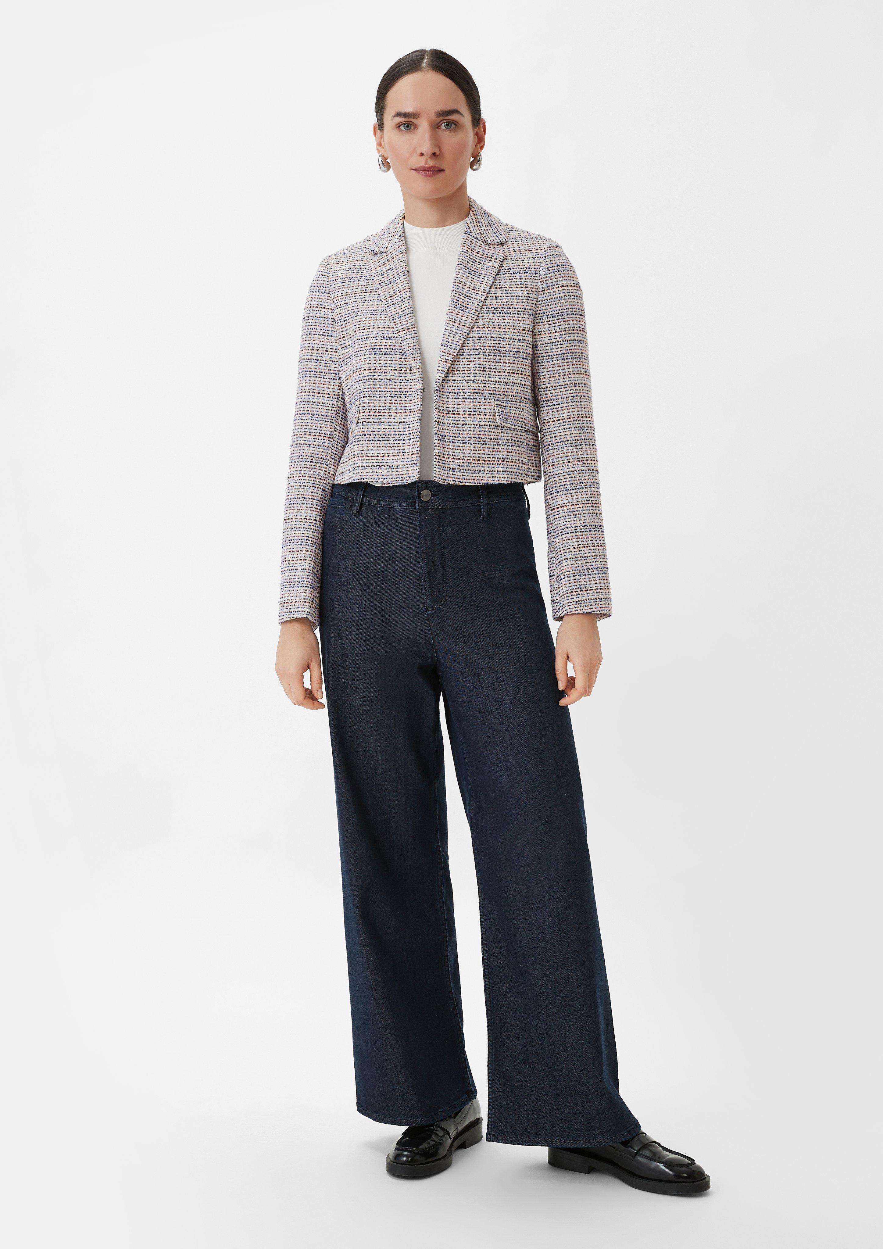 Blazer mit Strickmuster - hellbraun