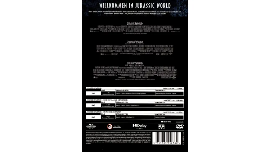 Jurassic World Trilogie  [3 DVDs]