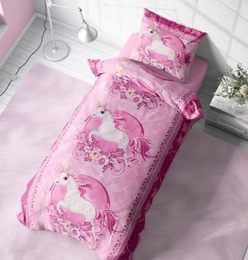 Bettwäsche Unicorn, One Home, Mikrofaser, 2 teilig, mit Magic Einhorn