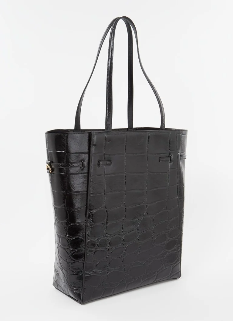 Sac bandoulière Givenchy Voyou Nord-Sud moyen en cuir de veau à texture croco