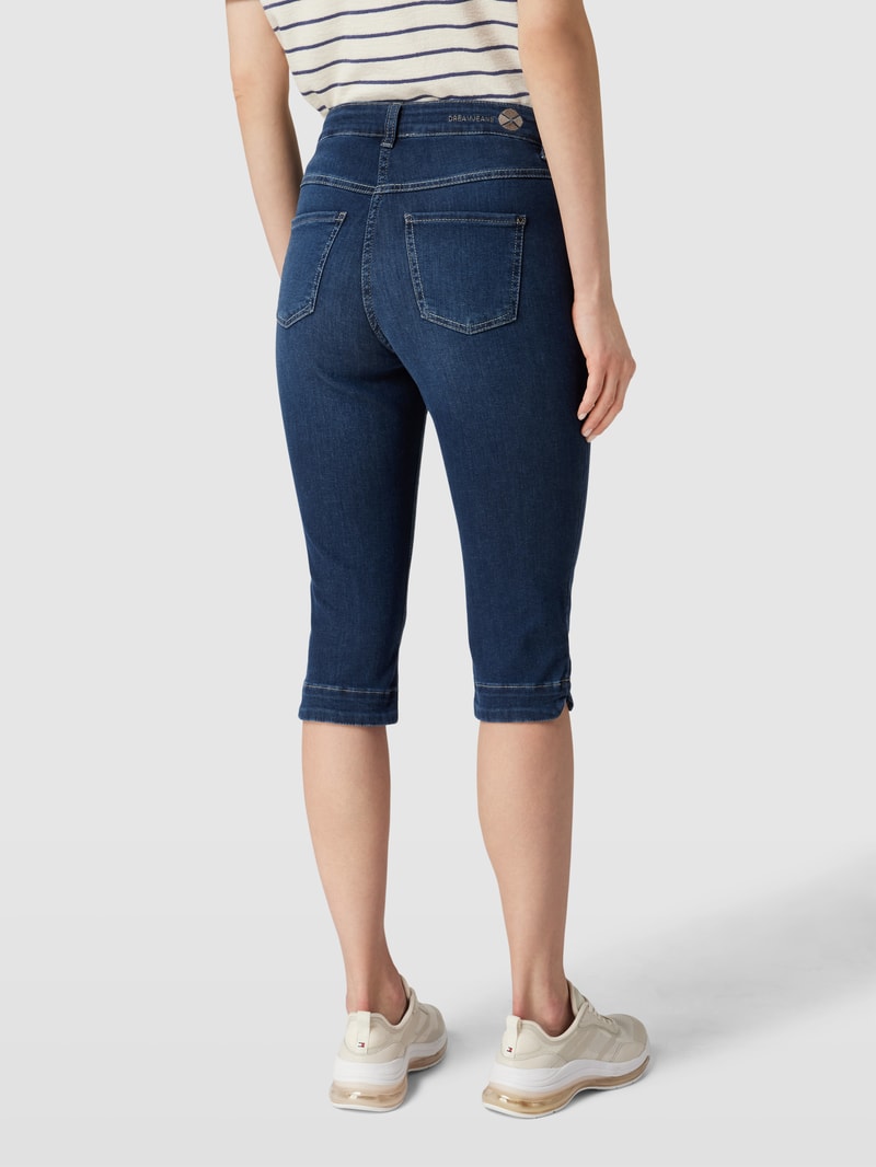 Caprijeans mit Ziernähten Modell 'DREAM' in blau