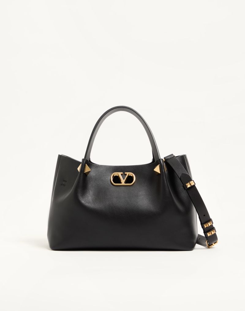 Bolsa de compras pequena em couro macio Valentino Garavani