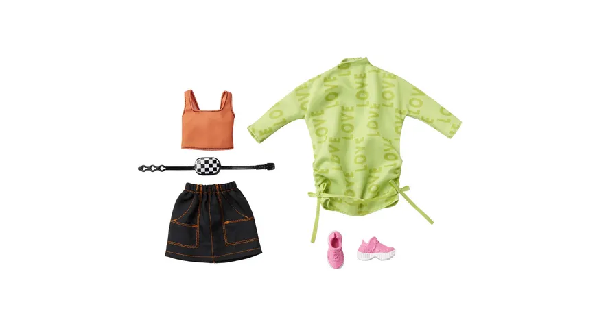 Barbie Moden 2 Outfits und 2 Accessoires für die Barbie Puppe, 1 Stück, sortiert