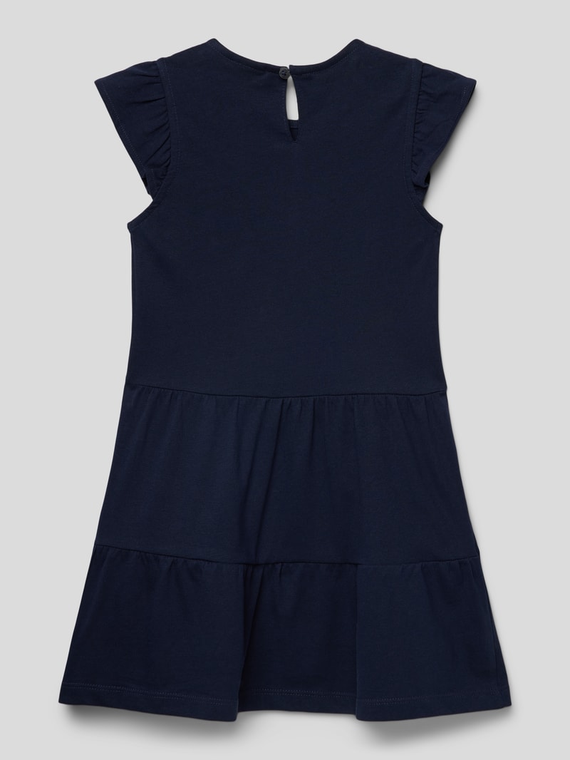 Kleid mit Motiv-Print in marineblau
