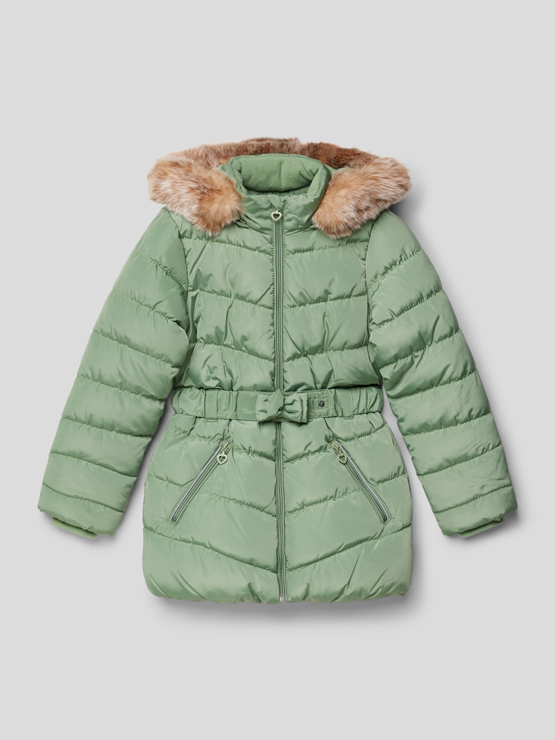 Steppjacke mit Taillengürtel in schilf