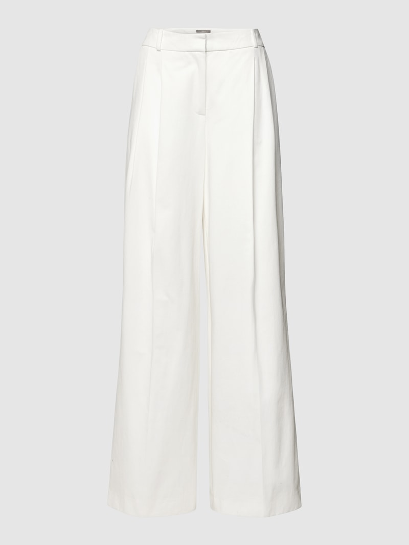 Loose Fit Bundfaltenhose mit französischen Eingrifftaschen in offwhite