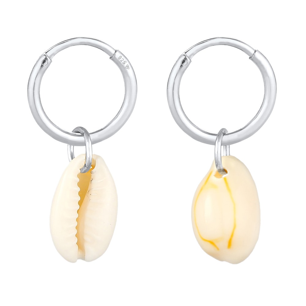 Elli Elli Boucles d'Oreilles Femmes créoles mer vacances tendance avec coquillages cau Boucles d'oreilles