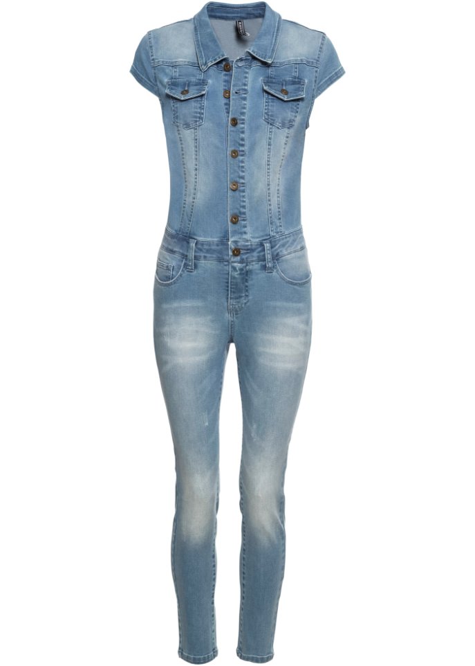 Jeans-Jumpsuit mit Knöpfen