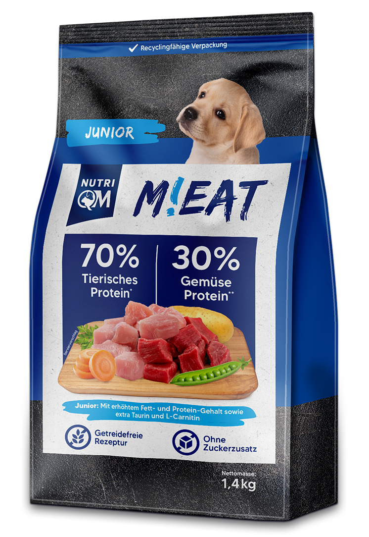 NutriQM Hundetrockenfutter NutriQM M!EAT Junior 5 x 1,4 kg