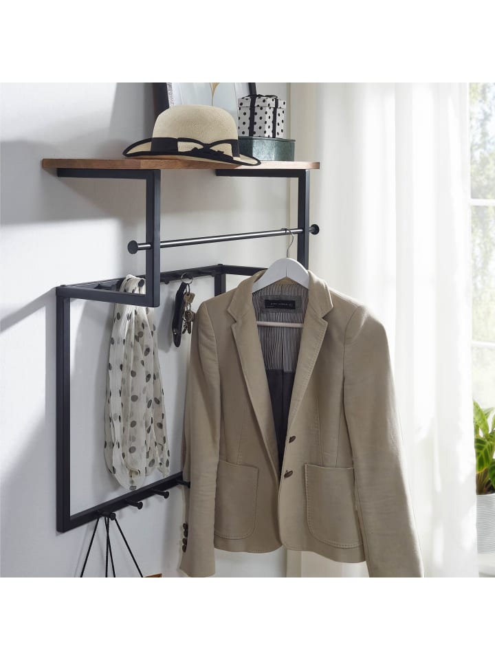 KADIMA DESIGN Wandgarderobe | Mango Massiv, 60x76x26cm, Kleiderstange günstig kaufen onesize