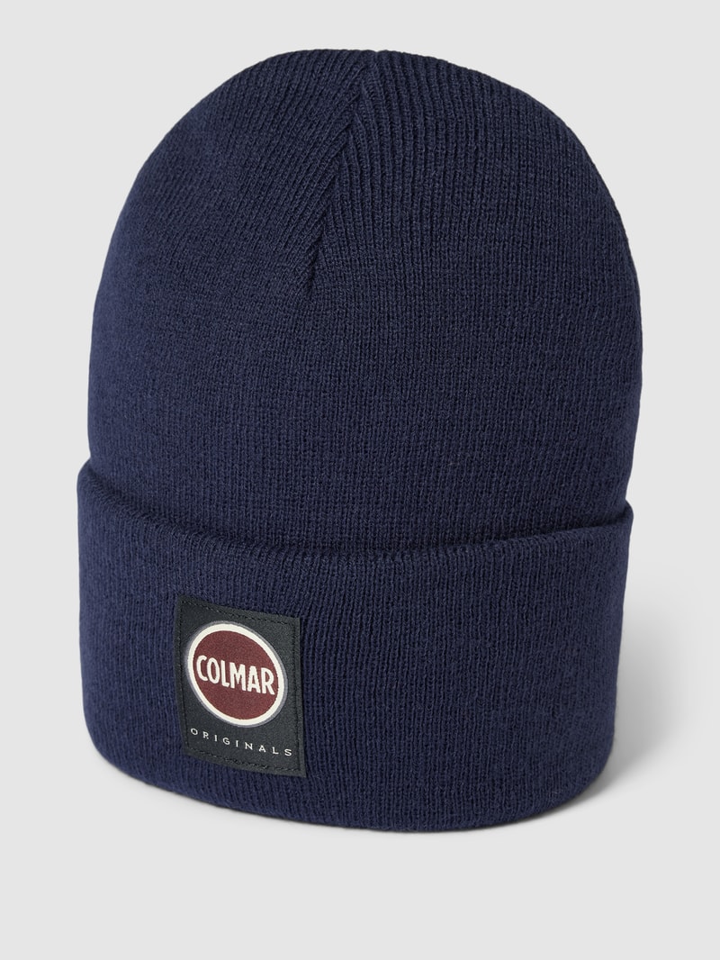 Mütze mit Label-Patch in marineblau