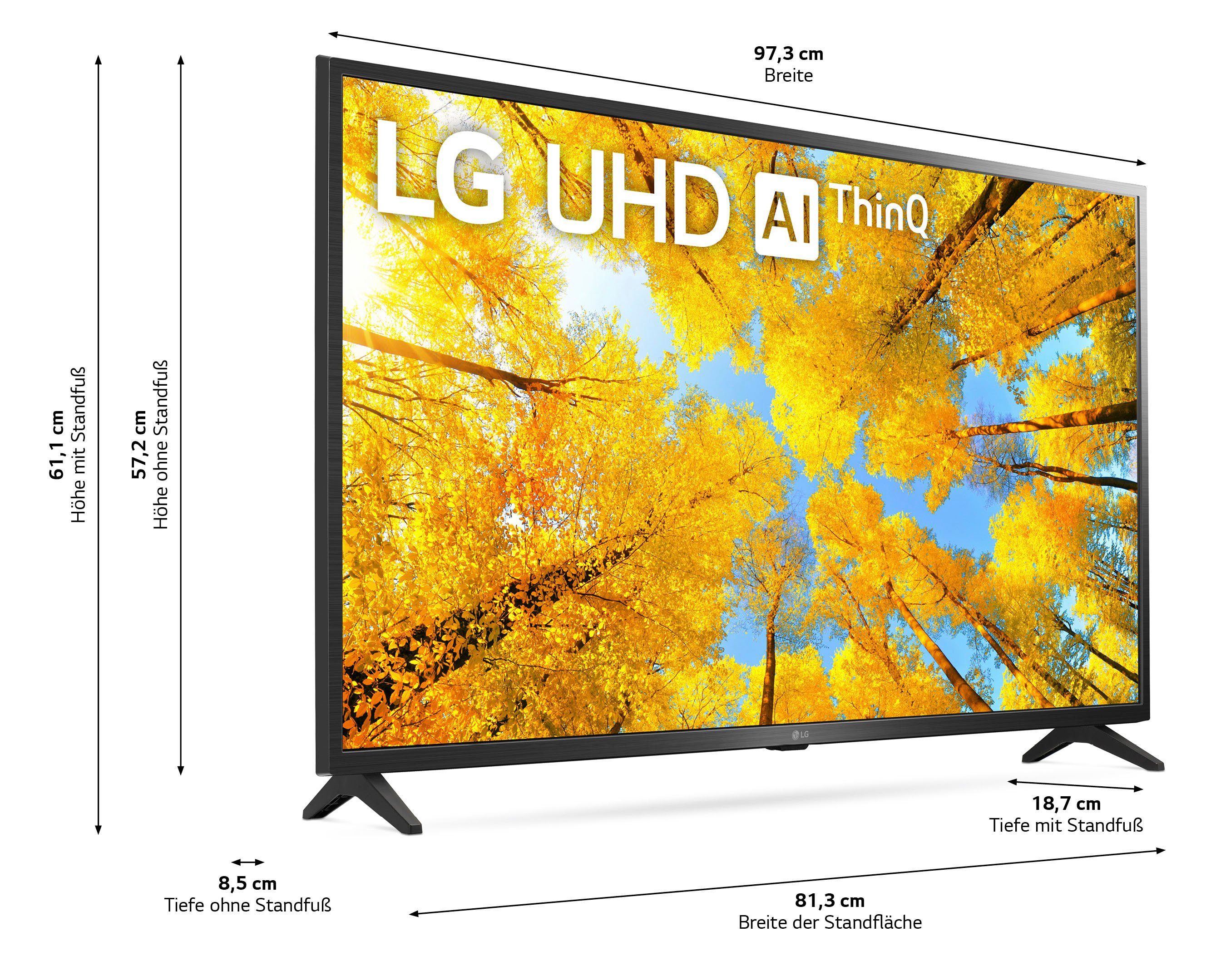 LG 43UQ75009LF LED-Fernseher (108 cm/43 Zoll, 4K Ultra HD, Smart-TV, α5 Gen5 4K AI-Prozessor,Direct LED,HDR10 Pro und HLG,Sprachassistenten)