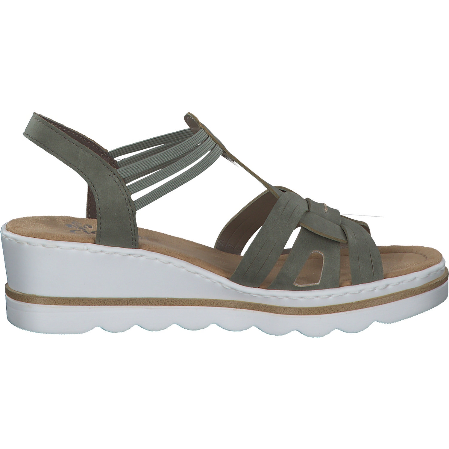 Rieker 67459, Plateau-Sandaletten, Damen, schilf
