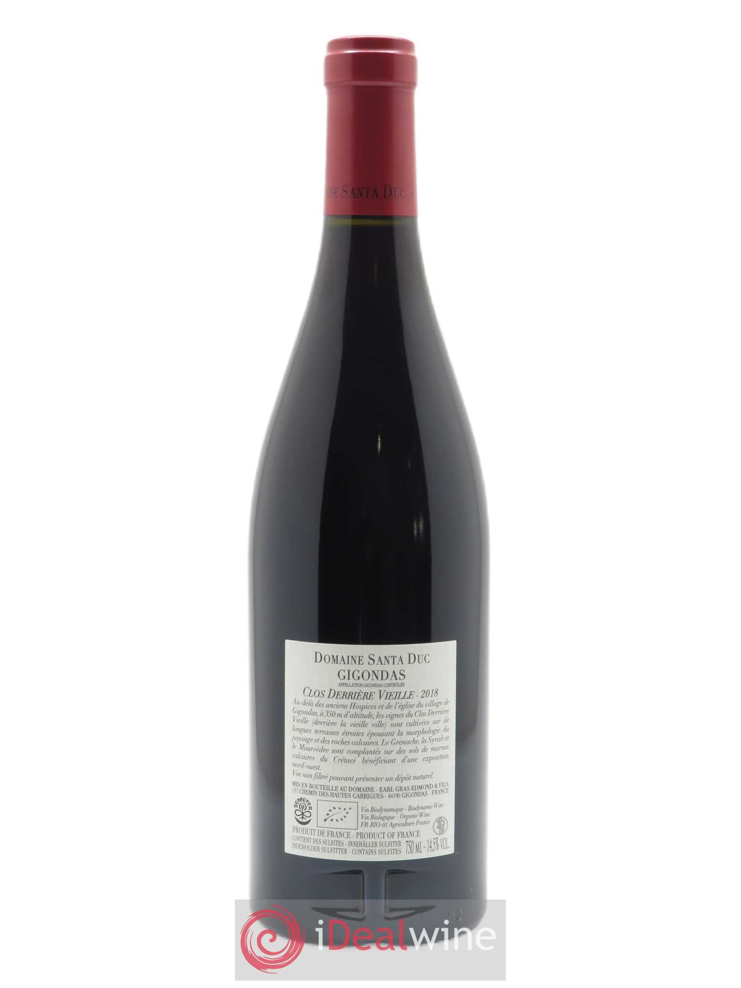 Gigondas Santa Duc (Domaine) Clos Derrière Vieille Famille Gras  2018 - Lot de 1 Bouteille