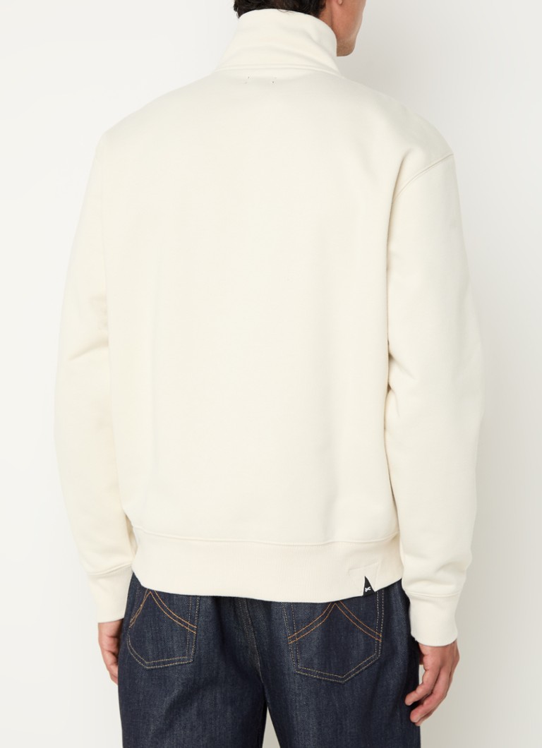 Denham Aldo sweater with half zip and logo