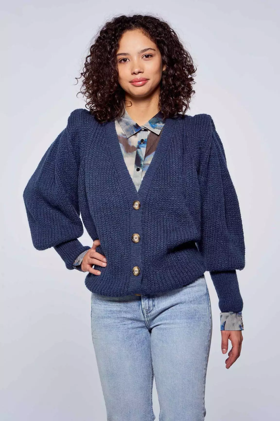 Bellita Grosse Maille Femme couleur bleu