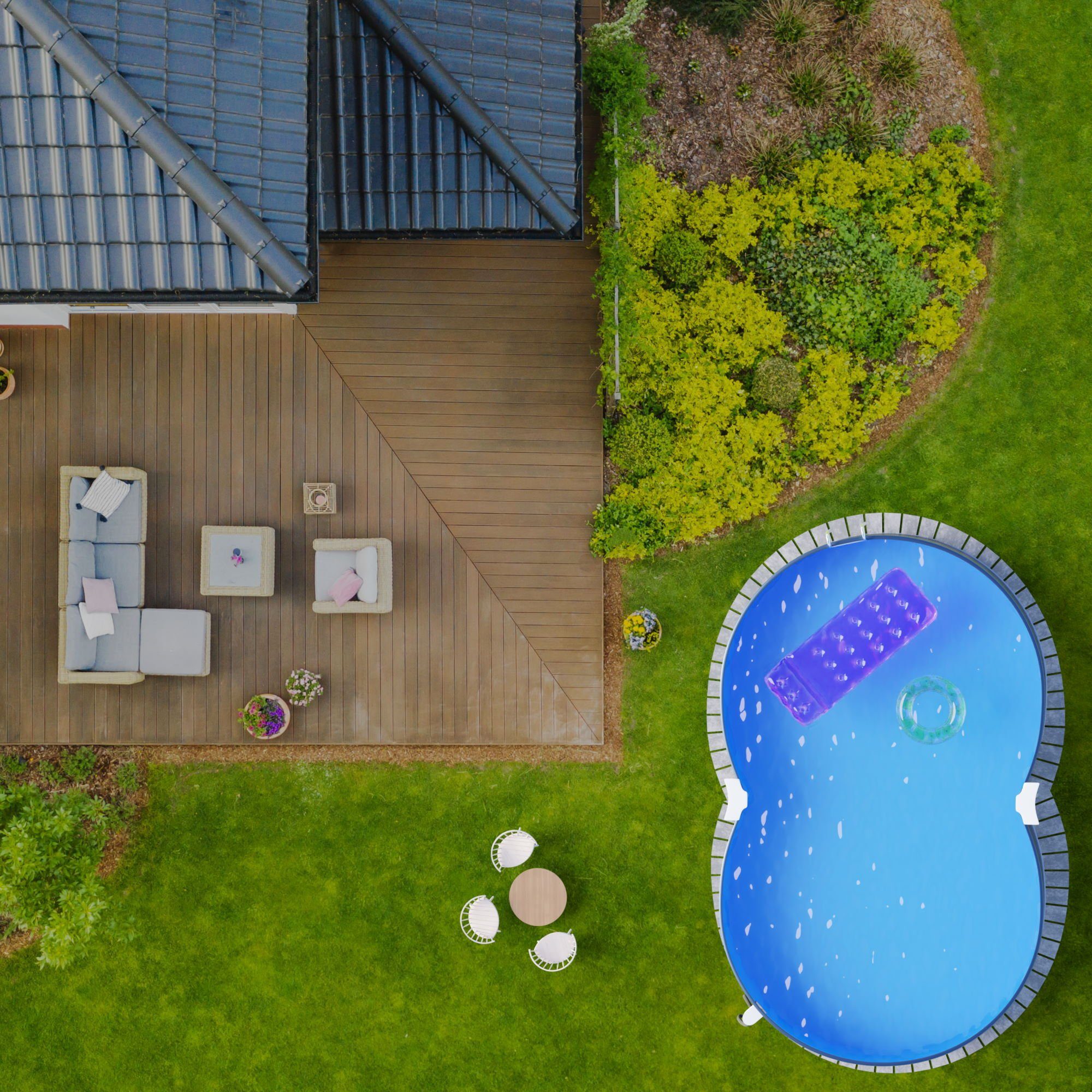 Planet Pool Achtformpool Stahlwandpool achtform 470x300x120 cm, Stahl 0,4 m (Einzelbecken), verzinkte Stahlwand