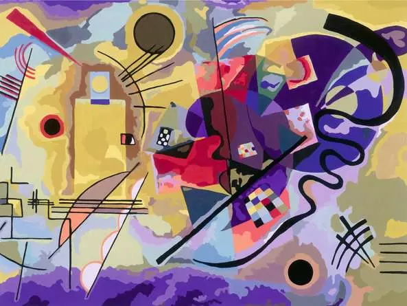 CreArt Leinwand ART Collection: Gelb, Rot, Blau (Kandinsky) - Malen nach Zahlen für Erwachsene