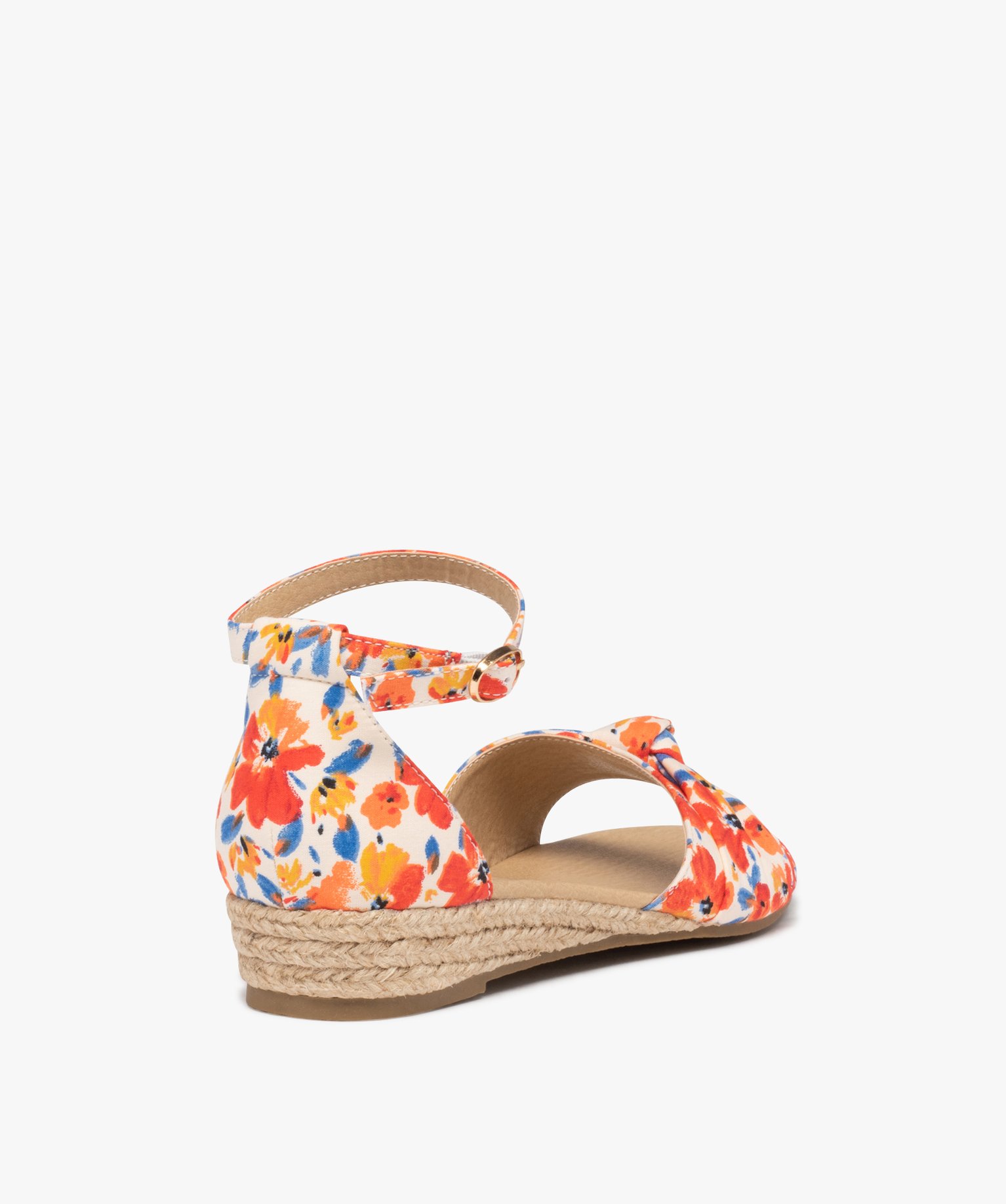 Sandales femme à petit talon compensé et dessus drapé multicolore | GEMO