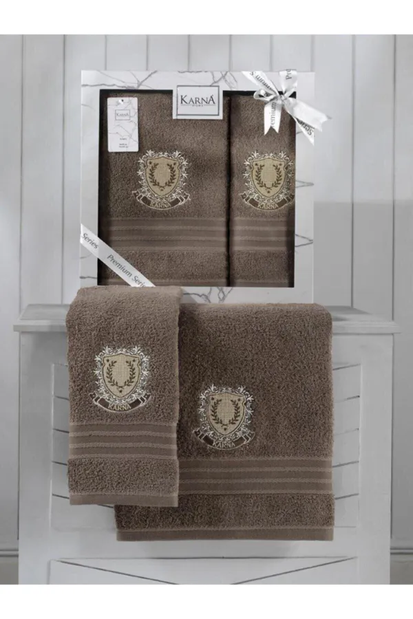 Karna Home  Braunes Pames-Badetuch im 2er-Set