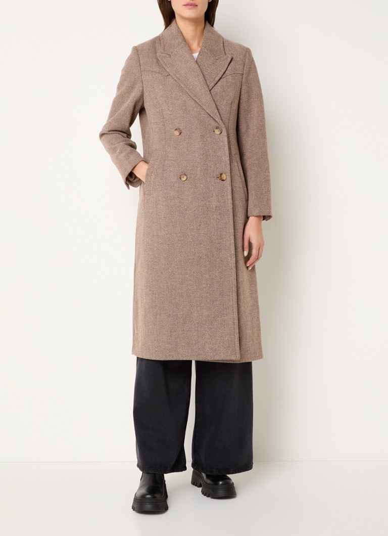 Levi's Double-breasted coat in wool blend with herringbone pattern
