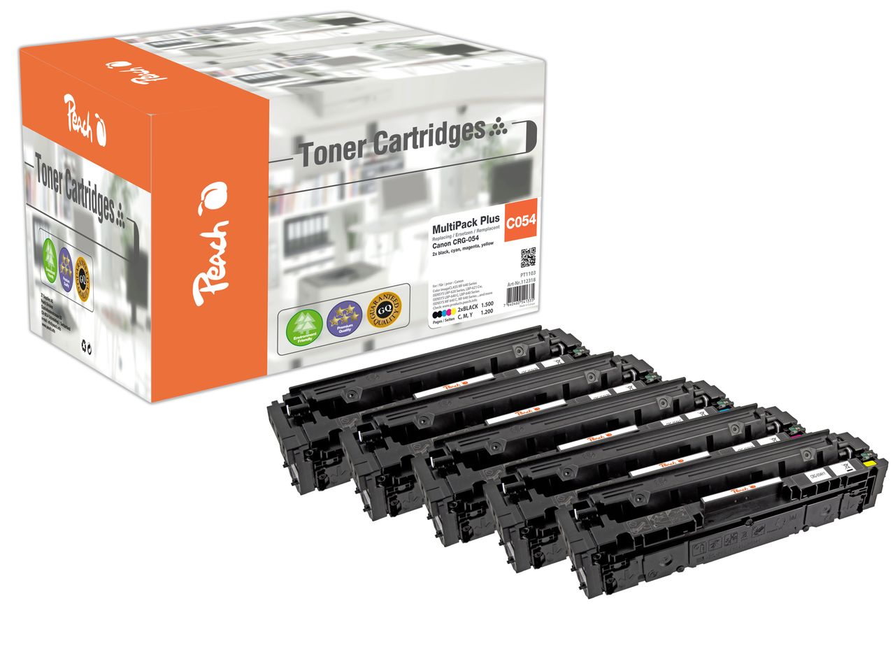 Peach Spar Pack Plus Tonermodule ersetzt Canon CRG-054