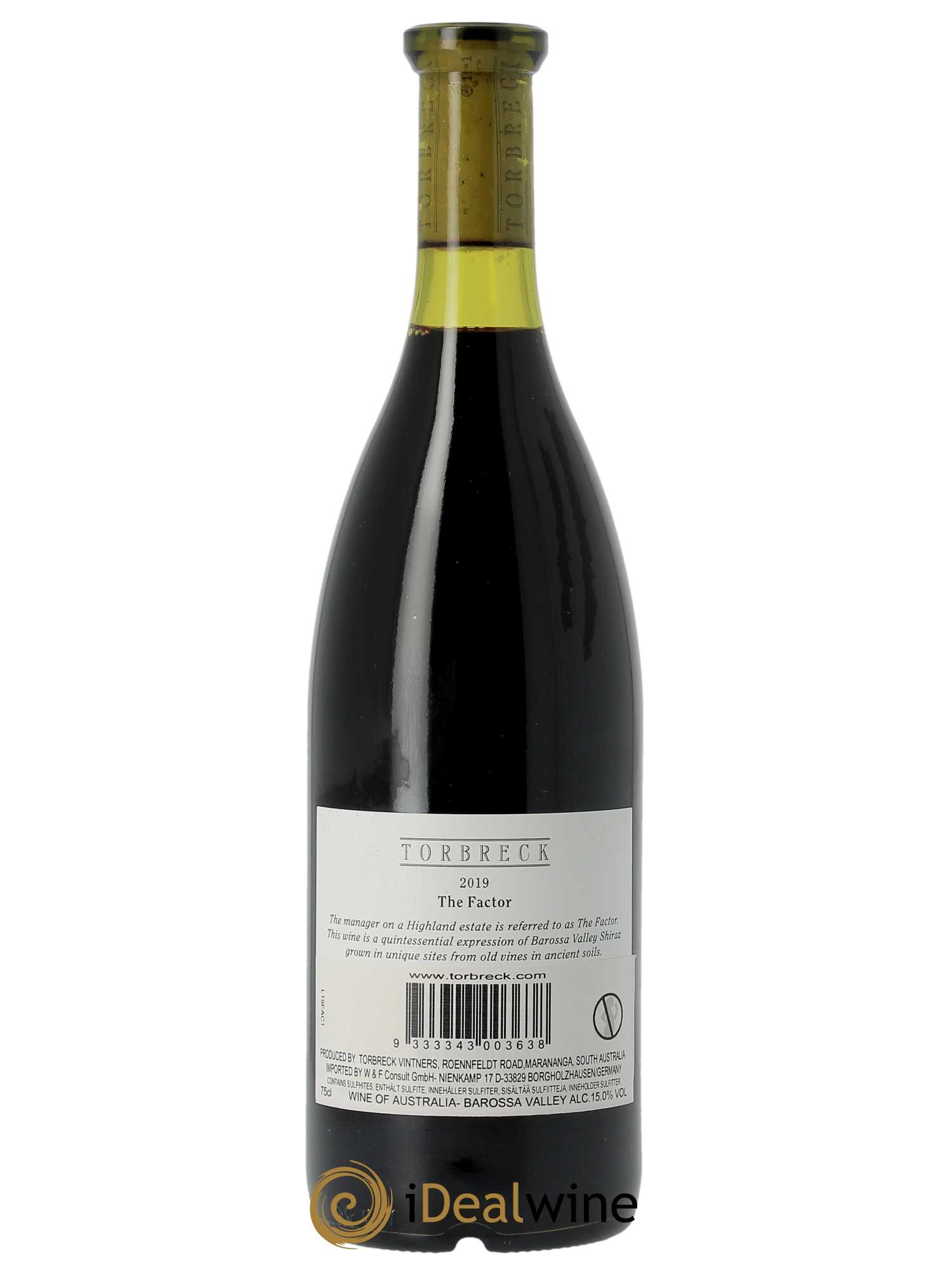 Barossa Valley Torbreck The Factor  2019 - Lot de 1 Bouteille