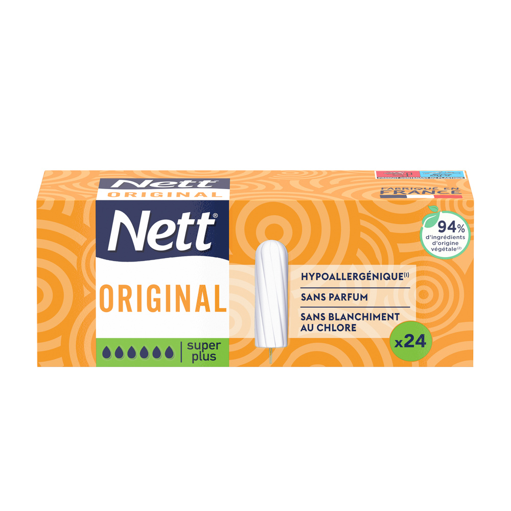nett Original Tampon sans Applicateur, SuperPlus, Boite de 24 Tampons Tampon