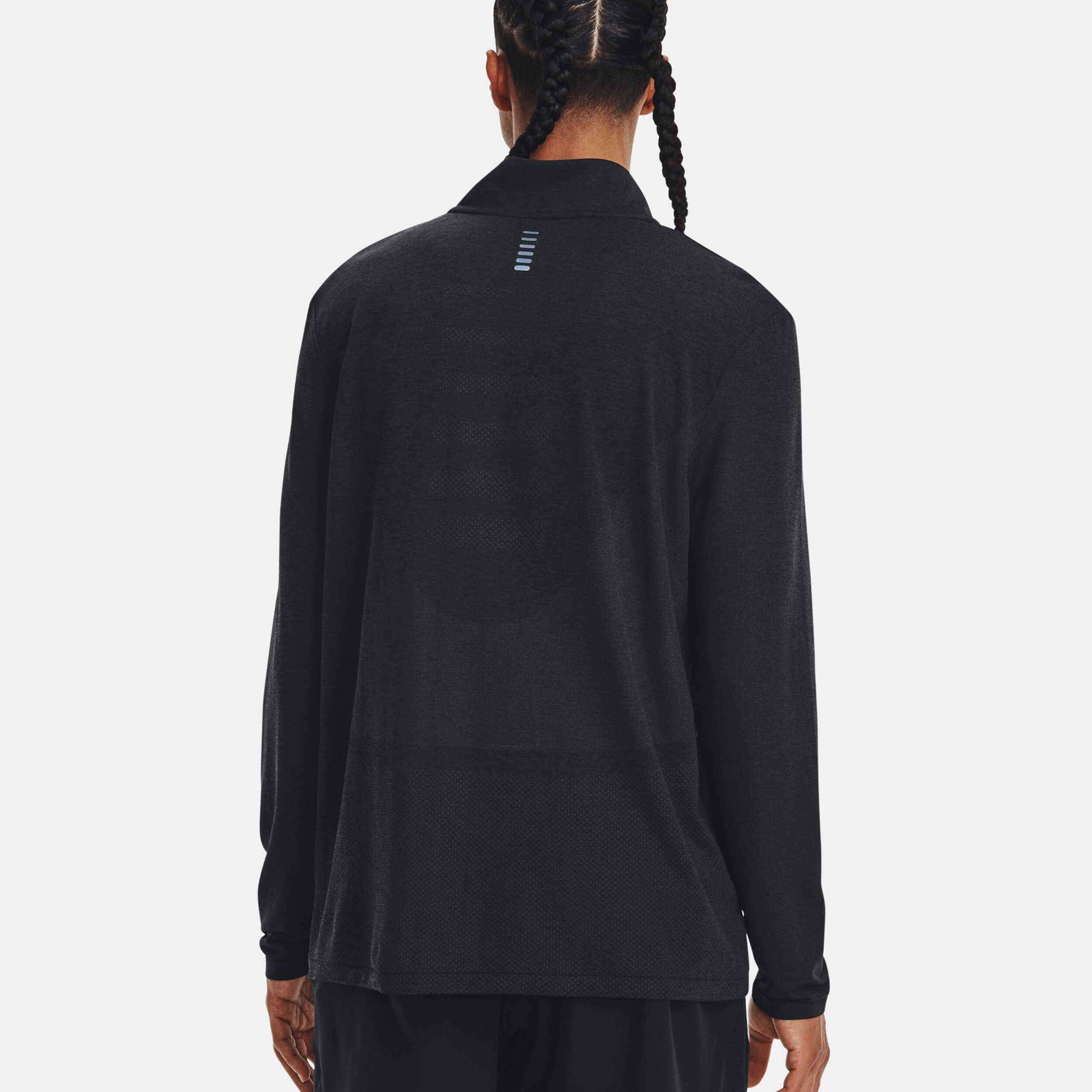 Seamless Stride 1/4 Zip Lauftop Herren - Schwarz