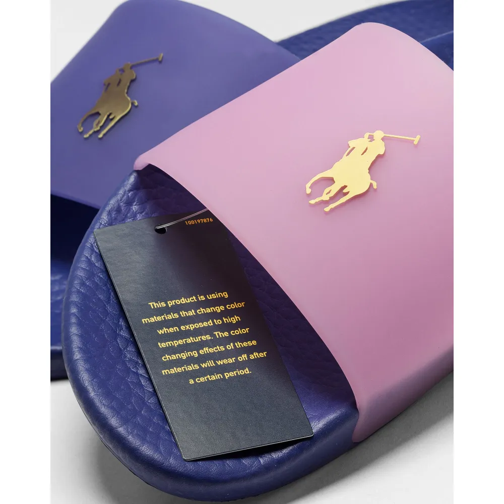 Ralph Lauren COLOR CHANGING POLO SLIDE SANDALS 809892946001 / lila