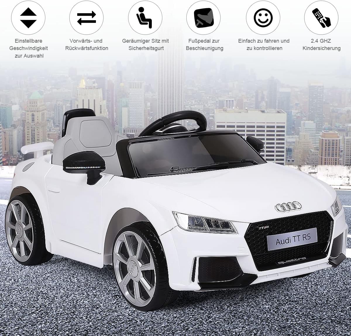 Costway 12V Audi Kinderauto mit 2,4G-Fernbedienung